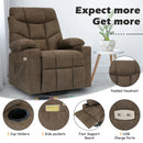 Electric Massage Recliner Chair in Brown with Heated Vibration and Lift Function, 108x100x85cm
