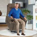 Brown Electric Massage Recliner Chair with Heat and Vibration in Grey, 108x100x85cm