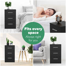 Black White Black Bedside Table with 3 Drawers, Modern Design, 38x35x66cm Storage Cabinet