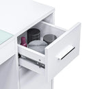 White Manicure Table with Electric Dust Collector and Storage, 108x45x77cm