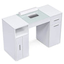 White Manicure Table with Electric Dust Collector and Storage, 108x45x77cm