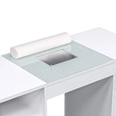 White Manicure Table with Electric Dust Collector and Storage, 108x45x77cm