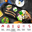 Electric 2 in 1 Black BBQ Grill and Hot Pot with Non-Stick Surface, 1360W, 69x26x11.5cm