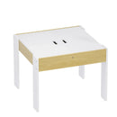 3-Piece Kids Table and Chairs Set in White with Storage, 60x60x48cm