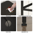 140cm Black LED TV Cabinet Entertainment Unit with Power Outlets
