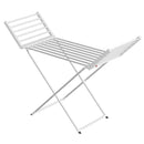 White 220W Electric Heated Towel Rack in Silver with 20 Bars for Fast Drying