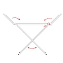 White 220W Electric Heated Towel Rack in Silver with 20 Bars for Fast Drying