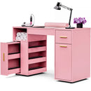 Pink Manicure Table with Electric Dust Collector and Storage, 108x45x77cm