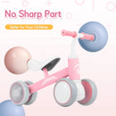 Pink Baby Balance Bike with LED Lights, 55x23x39cm, Suitable for Toddlers Aged 12-36 Months