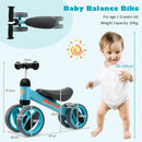 Baby Balance Bike for Toddlers 1-2 Years, Blue, 47x20x37.5cm, 4 Wheels