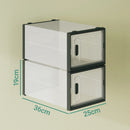 12-Piece Stackable Shoe Storage Box Organiser in Transparent and Black, 36x25x19cm