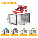 12-Piece Stackable Shoe Storage Box Organiser in Transparent and Black, 36x25x19cm