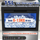 Portable Commercial Ice Maker Machine, Stainless Steel, 45KG/24HR, Silver
