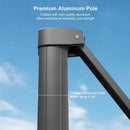 2.7x3.5m Grey Patio Cantilever Umbrella with 360-Degree Rotation