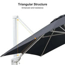 Grey 3m x 4m Cantilever Outdoor Umbrella with 360-Degree Rotation