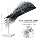 Grey 3m x 4m Cantilever Outdoor Umbrella with 360-Degree Rotation