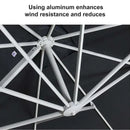 Grey 3m x 4m Cantilever Outdoor Umbrella with 360-Degree Rotation