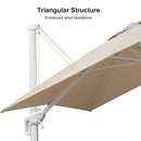 Beige White Cantilever Outdoor Umbrella 3m x 4m with 360-Degree Rotation