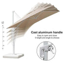 Beige White Cantilever Outdoor Umbrella 3m x 4m with 360-Degree Rotation