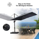 2.5x2.5m Grey Patio Cantilever Outdoor Umbrella with 360-Degree Rotation