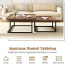 Set of 2 Nesting Coffee Tables in Walnut Wood & Black - Modern Industrial Design