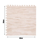 White Wood Grain Interlocking Heavy Duty EVA Foam Gym Flooring Mats - 60x60cm - 12 Tiles