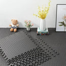 Black Interlocking Heavy Duty EVA Foam Gym Flooring Mats - 60x60cm - 12 Tiles