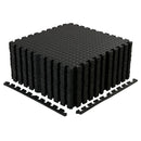 Black Interlocking Heavy Duty EVA Foam Gym Flooring Mats - 60x60cm - 12 Tiles