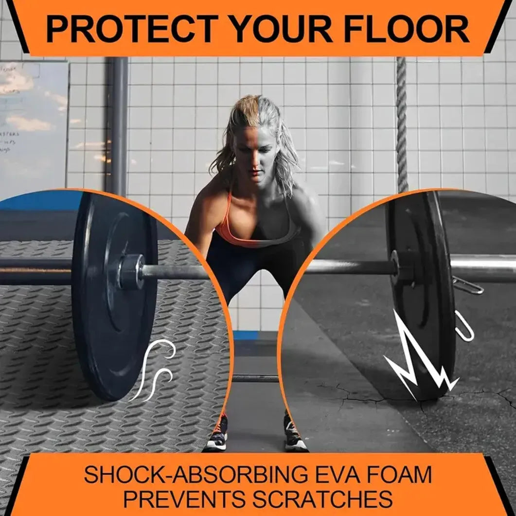 White Wood Grain Interlocking Heavy Duty EVA Foam Gym Flooring Mats - 60x60cm - 24 Tiles