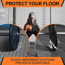 Black Interlocking Heavy Duty EVA Foam Gym Flooring Mats - 60x60cm - 24 Tiles