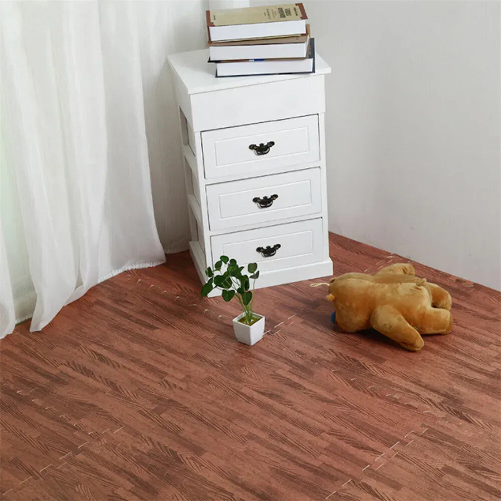 Brown Interlocking Heavy Duty EVA Foam Gym Flooring Mats - 60x60cm - 24 Tiles