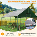 Heavy Duty Black Metal Walk-In Chicken Run Cage Coop with Cover, 276x602x300cm