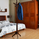 Vintage Redwood Wooden Coat Rack Stand 182.9cm with 13 Hooks for Hats, Clothes, and Handbags