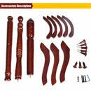 Vintage Redwood Wooden Coat Rack Stand 182.9cm with 13 Hooks for Hats, Clothes, and Handbags