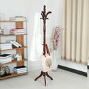 Vintage Redwood Wooden Coat Rack Stand 182.9cm with 13 Hooks for Hats, Clothes, and Handbags