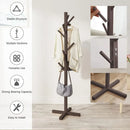 Solid Wood Coat Rack Stand in Natural Finish for Entryway, 80x180cm