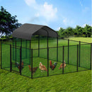 Chicken Run Coop 304.8 x 396.24 cm Covered Poultry Rabbit Hen Cage with Feeding Door