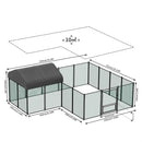 Extra Large Black Chicken Coop Cage Run Rabbit Hutch Walk-In Hen Enclosure 300x200x270cm