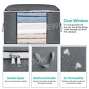 Large Grey Quilt Storage Bags - 6 Pack, 60x40x35cm, Breathable Non-Woven Fabric