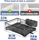 Large Dish Drying Rack with Drainboard Black