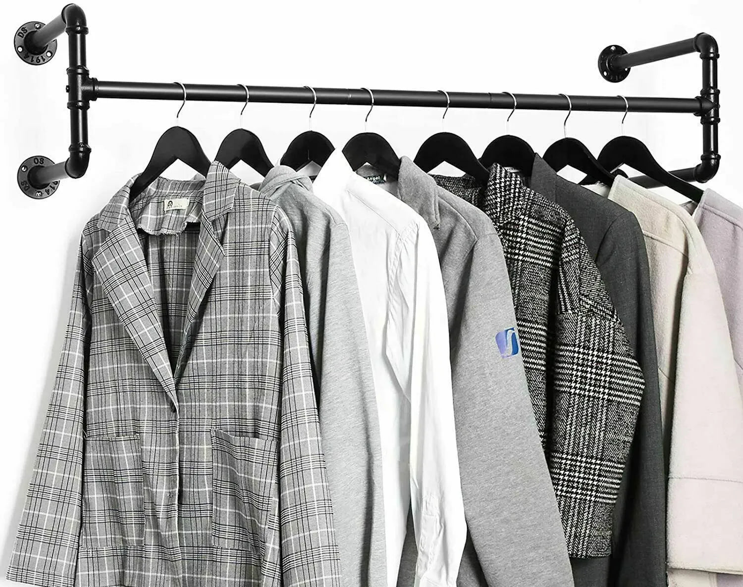Iron Wall Mounted Clothes Rack Garment Display