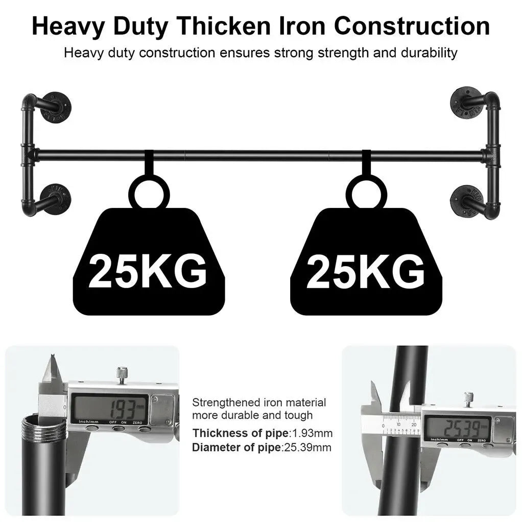 Iron Wall Mounted Clothes Rack Garment Display