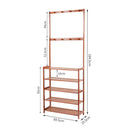 Bamboo 5-Tier Hat Coat Shoe Rack Entryway Bench Hanger Storage