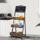 Vintage Wooden Chalkboard Easel 38x50CM with 3 Shelves