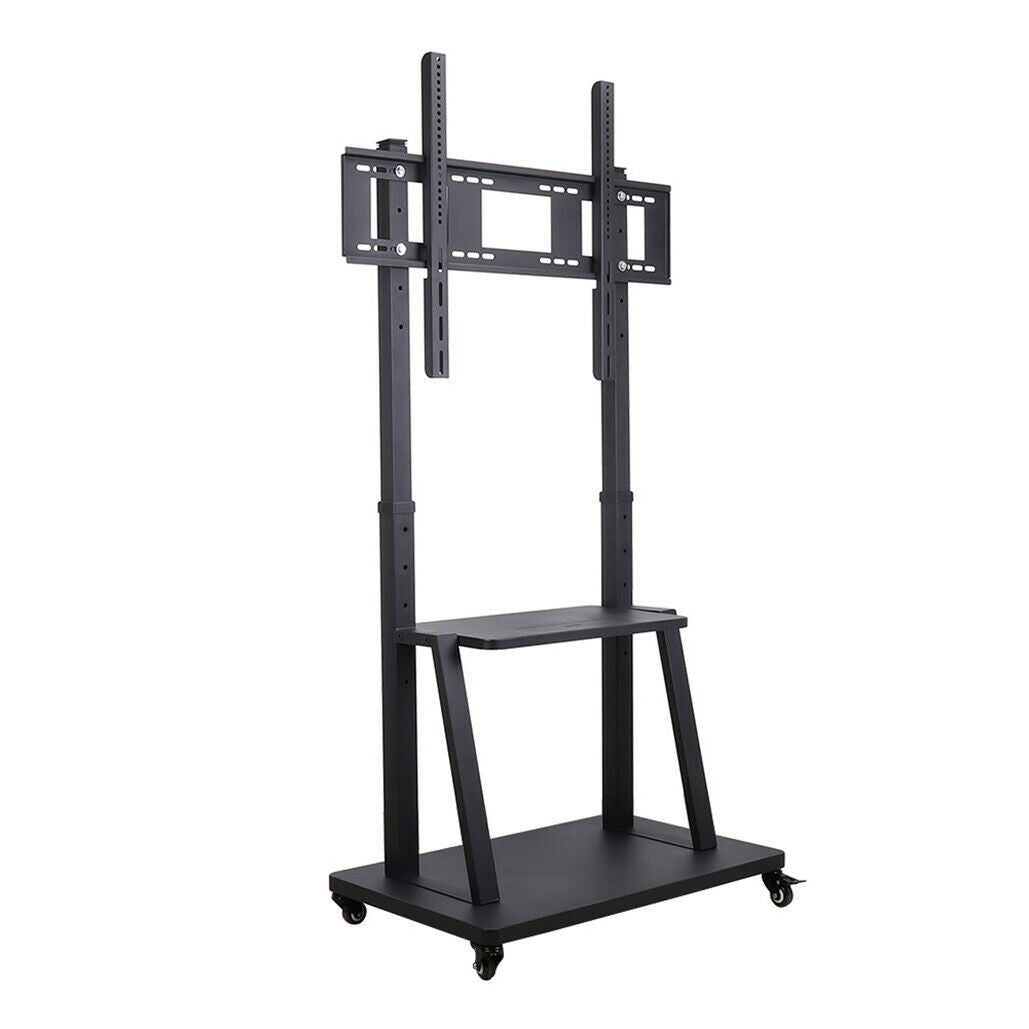 Rolling TV Stand 32-100 w/ Adjustable Mount & 2-Tier Shelf