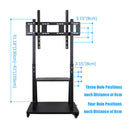 Rolling TV Stand 32-100 w/ Adjustable Mount & 2-Tier Shelf