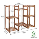 8-Tier Wooden Plant Stand Outdoor Indoor Garden Shelf