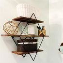 3 Tier Diamond Metal Floating Shelves Wall Mounted Display