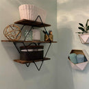 3-Tier Rustic Floating Wall Shelves Wood Display Books