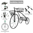 3-Tier Iron Bicycle Plant Stand Rack Tricycle Planter